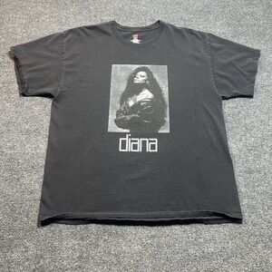 Diana Ross Portrait T-shirt Size XL Unisex Black Short Sleeve Music Concert Tee